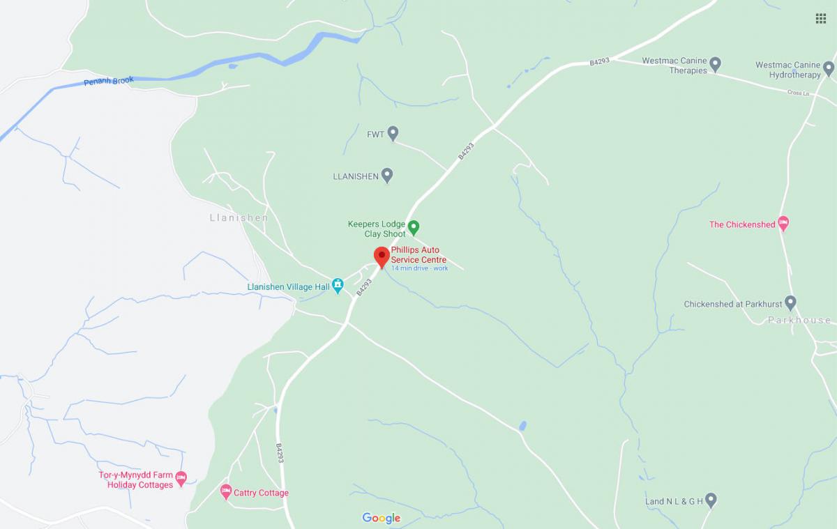 reproduction of the Google map showing our location.